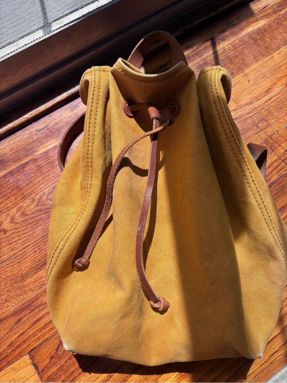 Madewell Brown Canvas Drawstring Backpack